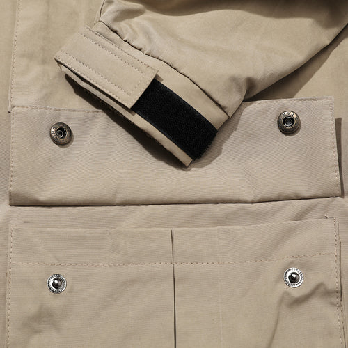 4Cargo Pocket Hooded Jacket Peach Beige