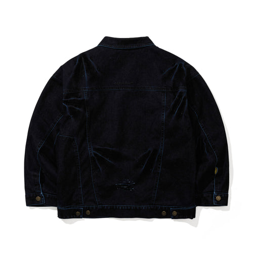 Dsxbs Wax Real Denim Wide Work Jacket Worn Midnight Denim