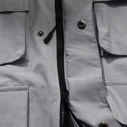 4Cargo Pocket Hooded Jacket Peach Sky