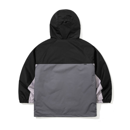 Dual Tone 4.4oz Insulated Hooded Jacket Charcoal