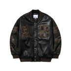 Peace Emblem 2oz Insulated Varsity Jacket Black / Camo