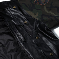 Peace Emblem 2oz Insulated Varsity Jacket Black / Camo