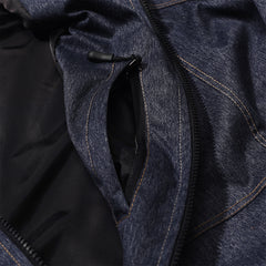 Brt Logo Stitch Hooded Jacket Denim Blue
