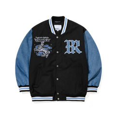 Smoking Rabbit 2oz Insulated Varsity Jacket Black / Denim