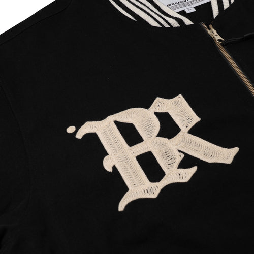 Seoul Embroidery Varsity Jacket Black