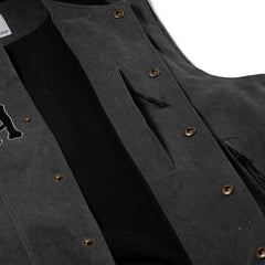 Cotton Twill 1oz Insulated Retro Vest Pigment Black