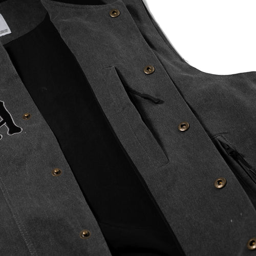 Cotton Twill 1oz Insulated Retro Vest Pigment Black