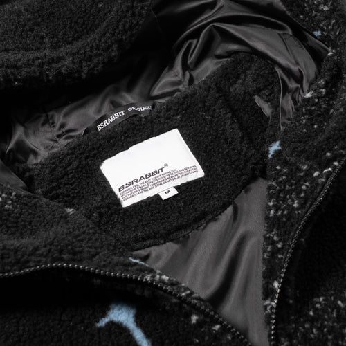 Bp Smoking Rabbit Fleece Hooded Jacket Black