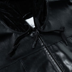 Aged Contrast Hoodie Jacket Black