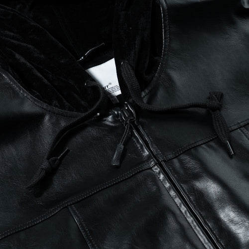 Aged Contrast Hoodie Jacket Black