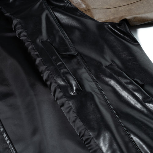 Aged Contrast Hoodie Jacket Black