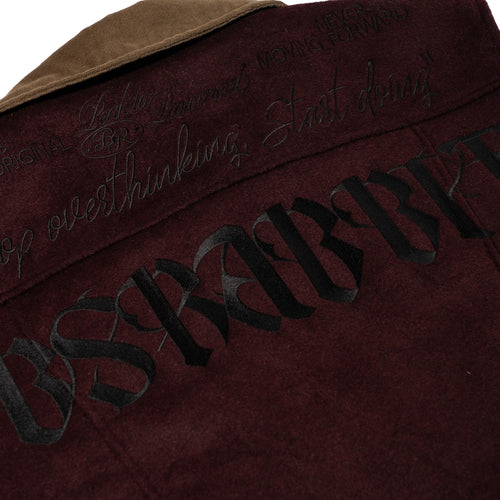 Mixed Wide Work Jacket Burgundy
