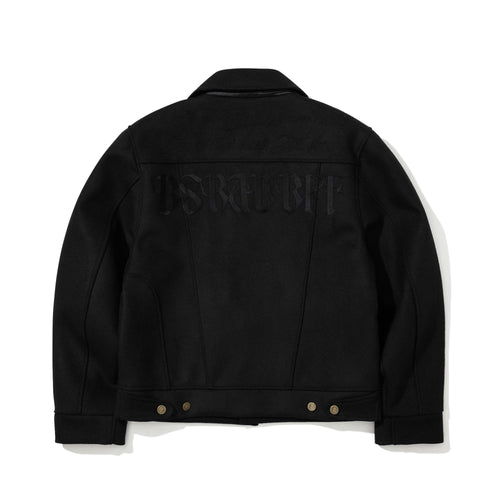 Pure Wool Classic Wide Work Jacket Black
