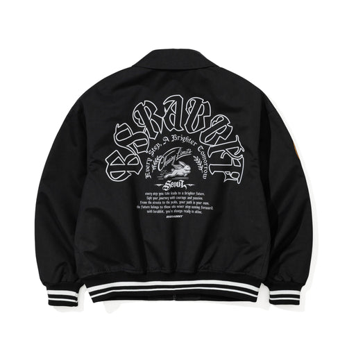 Crest Patch Varsity Jacket Black