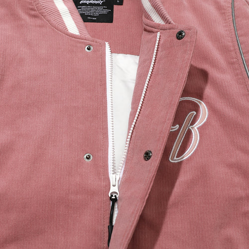 Logo Stadium Jacket Corduroy Pink