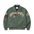 Crest Patch Varsity Jacket Green
