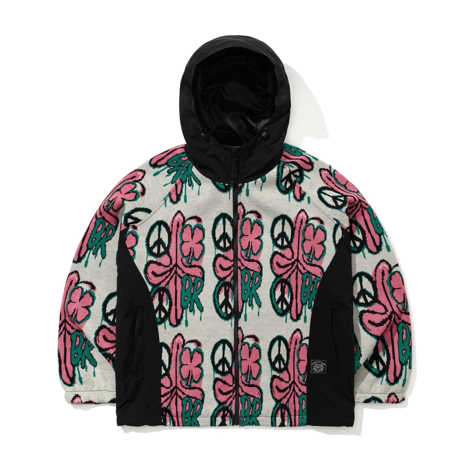 2526FW BSRABBIT Peace Br Jacquard Hooded Jacket White