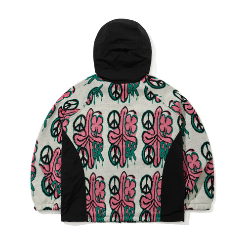 Peace Br Jacquard Hooded Jacket White