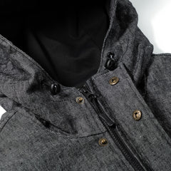 Classy Linen Wide Hooded Jacket Black