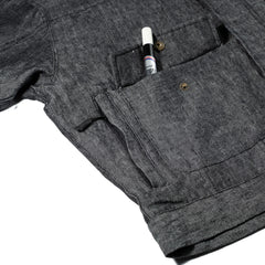 Classy Linen Wide Hooded Jacket Black