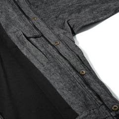 Classy Linen Wide Hooded Jacket Black