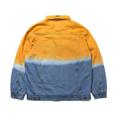 Tiedye Washing Over Denim Trucker Jacket Tiedye Yellow