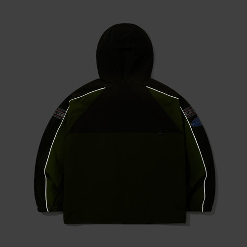 Patched Utility Hooded Jacket Jacket Green