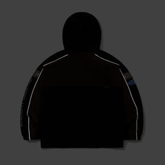 Patched Utility Hooded Jacket Black / Dark Brown