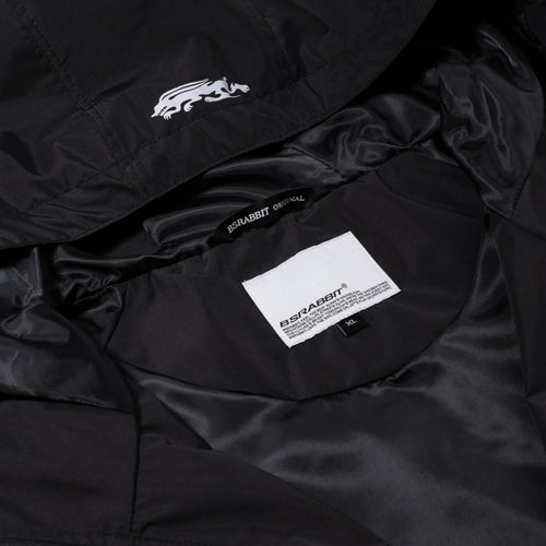 Patched Utility Hooded Jacket Black / Thunder Pink