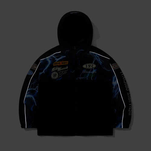 Patched Utility Hooded Jacket Navy / Thunder Blue