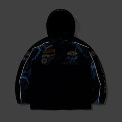 Patched Utility Hooded Jacket Navy / Thunder Blue