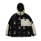 Royal Fleece Hooded Jacket Bear Rabbit Black