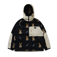 Royal Fleece Hooded Jacket Bear Rabbit Black