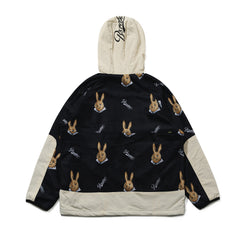 Royal Fleece Hooded Jacket Bear Rabbit Black
