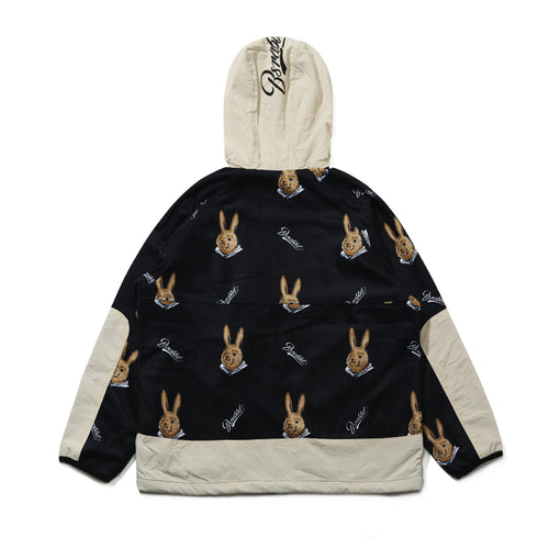 Royal Fleece Hooded Jacket Bear Rabbit Black