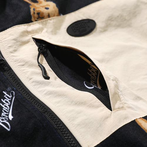 Royal Fleece Hooded Jacket Bear Rabbit Black