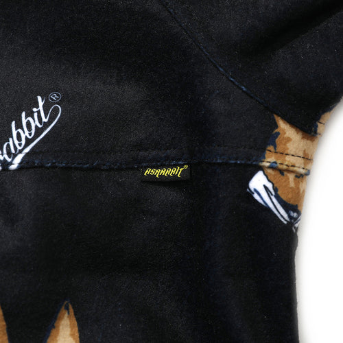 Royal Fleece Hooded Jacket Bear Rabbit Black