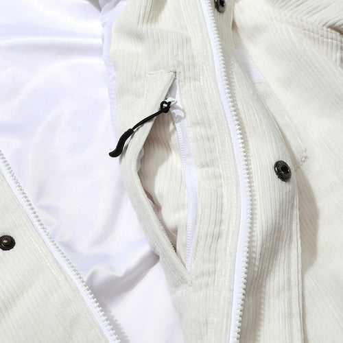 Br Corduroy Hooded Jacket White