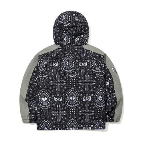 Artistic Hooded Jacket Paisley Black