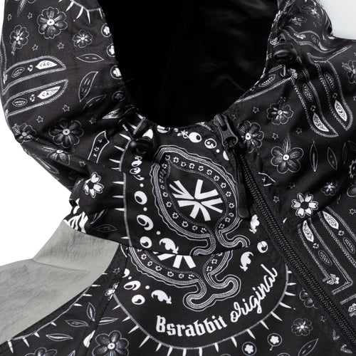 Artistic Hooded Jacket Paisley Black