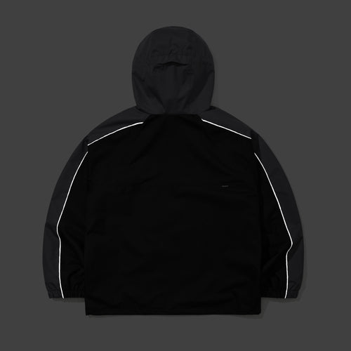 Light Weight Reflective Line Hooded Jacket Black