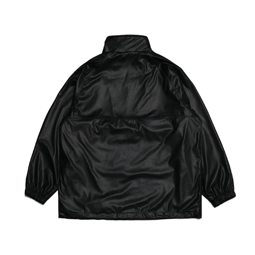 Leather Anorak Jacket Black