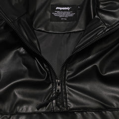 Leather Anorak Jacket Black
