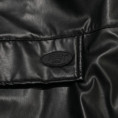 Leather Anorak Jacket Black