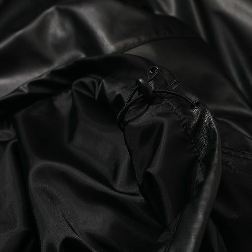 Leather Anorak Jacket Black