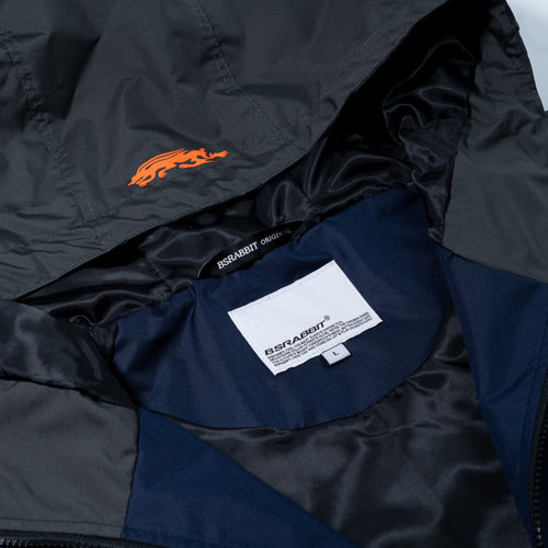 Light Weight Reflective Line Hooded Jacket Navy