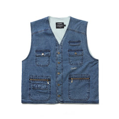 Logo Washing Vest Denim Light Blue