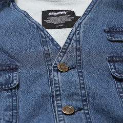 Logo Washing Vest Denim Light Blue
