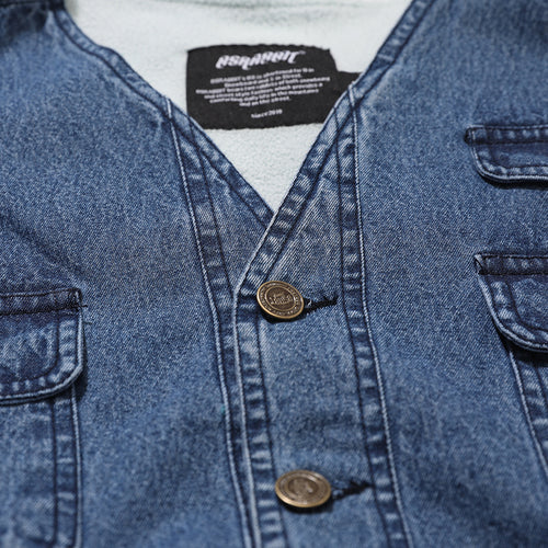 Logo Washing Vest Denim Light Blue