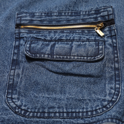 Logo Washing Vest Denim Light Blue